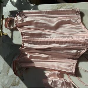 Victoria’s Secret Silk Pink Corset set Med DD new with tags. I kept the Medium.